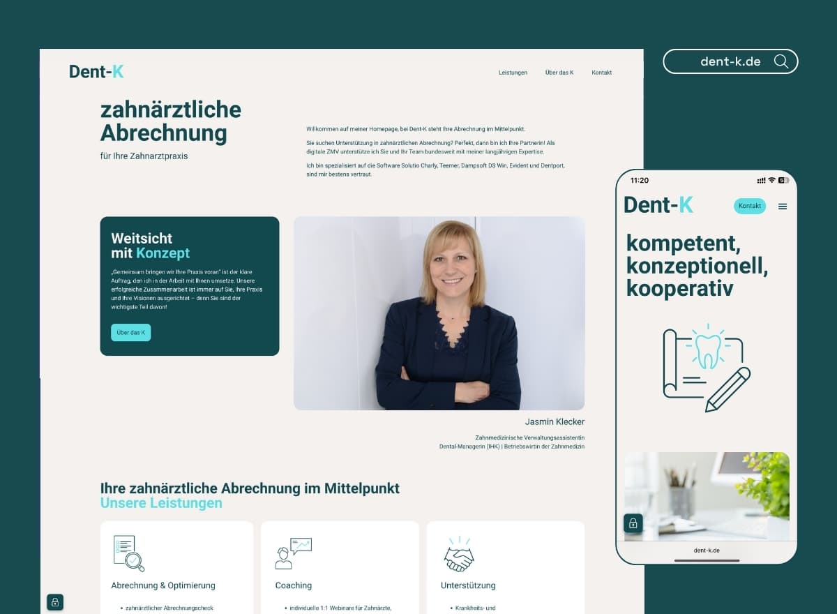 Website zahnärztliche Abrechnung